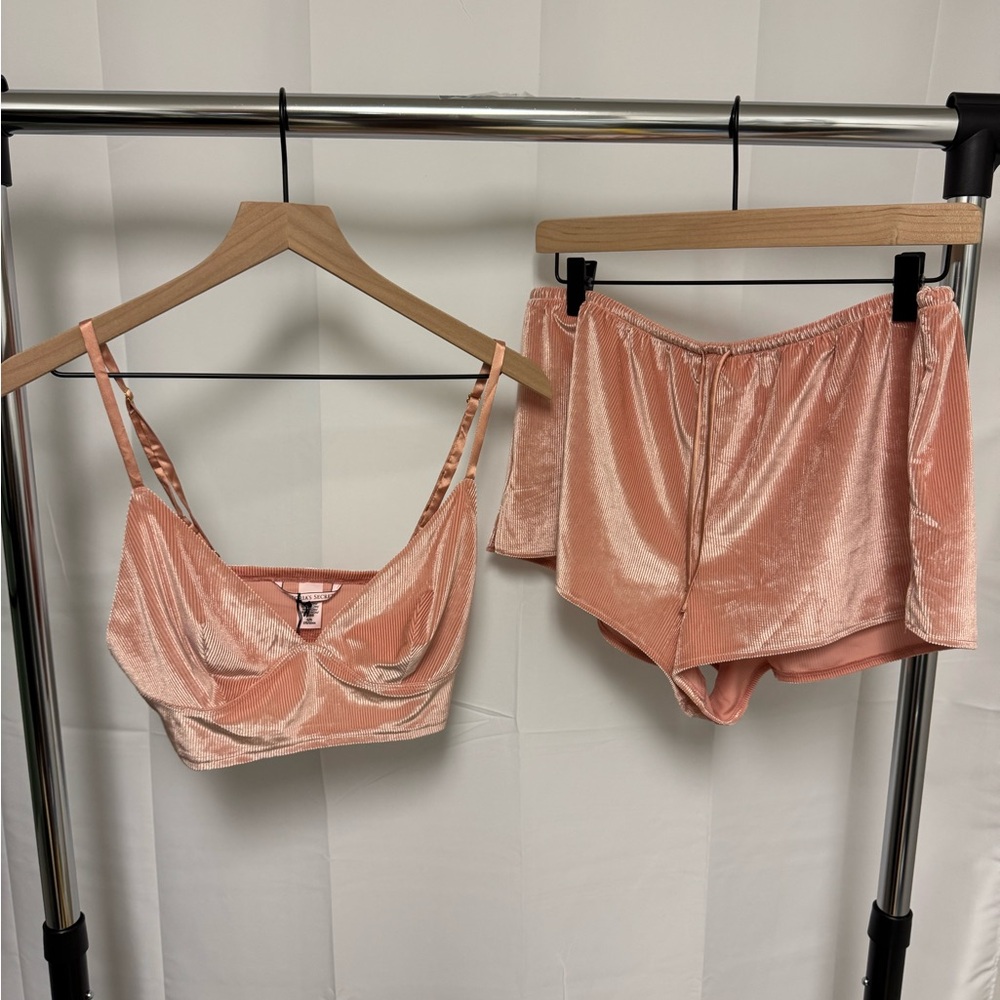 Pink Victoria's Secret Velvet Pajama Set